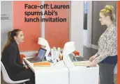  ??  ?? Face-off: Lauren spurns Abi’s lunch invitation