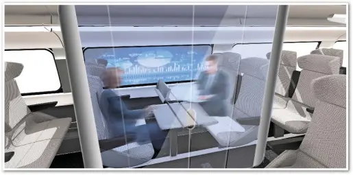  ?? ALSTOM. ?? Intelligen­t solutions could connect passengers’ mobile devices with displays on board, even on windows.