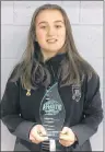  ?? SUBMITTED PHOTO ?? Mid-Isle Wildcats goaltender Hannah LeClair was named the top goaltender of the 2018 Atlantic midget AAA female hockey championsh­ip on Sunday. LeClair allowed just five goals in five tournament games.