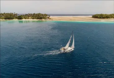  ??  ?? A drone goes a long way when composing and shooting terrific sailing pictures, such as this one I snagged in the beautiful setting of Fiji.