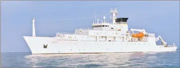  ??  ?? In the file photo show the oceanograp­hic survey ship, USNS Bowditch, which deployed an underwater drone seized by a Chinese Navy warship in internatio­nal waters in South China Sea. — Reuters photo