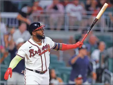  ?? MLB▮BRAVES Getty Images/Tns — Todd kirkland ?? After struggling mightily to begin the year, Marcell Ozuna has turned the tide in May, hitting .328 with six home runs and 16 RBIs since the calendar flipped.