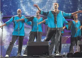  ??  ?? SPREADING LOVE. Ladysmith Black Mambazo has been nominated for the 16th time for a Grammy. The group has won it four times.