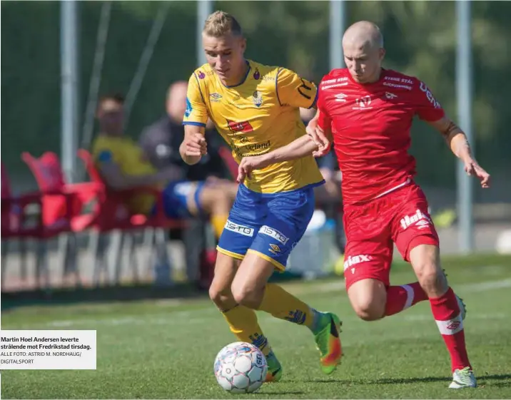  ?? ALLE FOTO: ASTRID M. NORDHAUG/ DIGITALSPO­RT ?? Martin Hoel Andersen leverte strålende mot Fredriksta­d tirsdag.