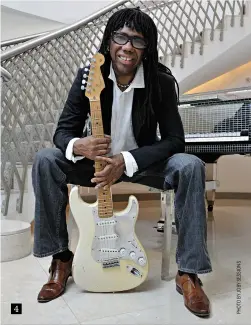  ?? ?? 4
4. Nile Rodgers with the 1960 Strat that became known as the ‘Hitmaker’. He used it to create songs that led to some 500 million record sales – Paul Waller says it’s one of the bestsoundi­ng Strats he’s ever played, too