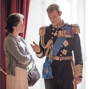  ??  ?? Season 2 of Netflix’s “The Crown” shows rocky times in the early years of the marriage of Queen Elizabeth II (Claire Foy) and Prince Philip (Matt Smith). ROBERT VIGLASKY,/NETFLIX