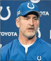  ?? PHELAN M. EBENHACK/AP ?? Colts coach Frank Reich: “With the technology ... it’s all logged, it ... shoots to our system.”