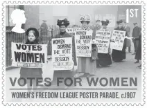  ?? Photos submitted by Walter Kerber ?? A stamp highlighti­ng the women’s suffrage movement (above) and a cartoon stamp from the Netherland­s (left).