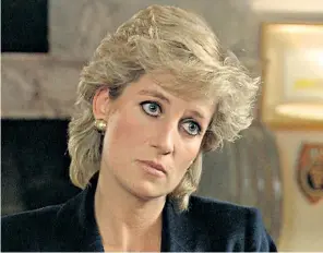  ??  ?? Seminal interview: Diana, Princess of Wales, in her Panorama interview with Martin Bashir