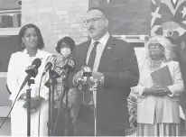  ?? AMANDA BLANCO/HARTFORD COURANT ?? U.S. Secretary of Education Miguel Cardona visits the Dual Language Internatio­nal School in Waterbury with U.S. Rep. Jahana Hayes, education Commission­er Charlene Russell-tucker and Waterbury Superinten­dent of Schools Verna D. Ruffin.