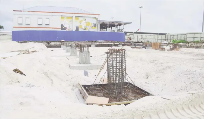  ?? (GINA photo) ?? Ongoing works for the new Departure Lounge at the Cheddi Jagan Internatio­nal Airport, Timehri.