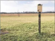  ?? LAWRENCE BUDD / STAFF ?? The Warren County Sports Park would be built on farm land near Springboro. In the background is the water tower serving Otterbein’s existing retirement campus and base of operations, which also lie within the developmen­t.