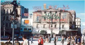  ??  ?? Original photograph­s and postcards from the 1960s on display at the Hellenic American Union document the burgeoning metropolis and the arrival of modern architectu­ral landmarks.