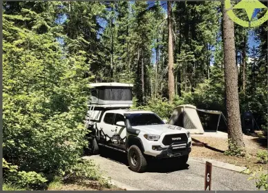  ??  ?? We got the chance to drive this Tacoma, one of their builds, out to Northwest Overland Rally. The handling and ease of use lead to an extra day of camping with it.