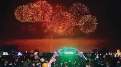  ??  ?? This picture from North Korea’s official Korean Central News Agency (KCNA) shows fireworks ushering in the New Year in Pyongyang.