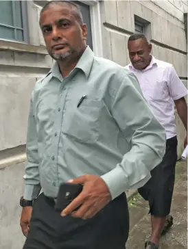  ?? Photo: Ashna Kumar ?? Shameem Khan outside the Magistrate­s Court in Suva on July 18, 2019.