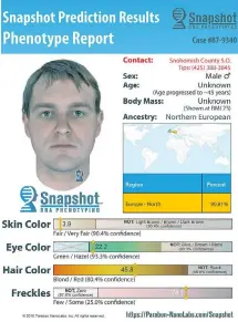  ?? SNOHOMISH COUNTY SHERIFF’S OFFICE ?? A composite image developed through DNA technology shows a white man with fair hair and green or hazel eyes — traits that investigat­ors said are connected to the DNA of the person they think killed Tanya Van Cuylenborg, 18, and Jay Cook, 20. An...