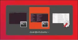  ??  ?? Ohne Gruppenzwa­ng: Ab Gnome 3.28, das in Ubuntu 18.04 der Standard-desktop ist, gibt es einen Umschalter für die einzelnen Anwendungs­fenster.