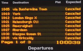  ??  ?? NOT ON TRACK: ScotRail passengers have long complained about cancellati­ons and delays – but would our trains really run on time if Abellio was replaced by a public sector operator?