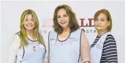  ??  ?? Mónica Hernández, Milene de Forero y Delfina Vanegas de la Liga contra el Cáncer seccional Atlántico.