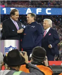  ?? File photo by Louriann Mardo-Zayat / lmzartwork­s.com ?? Patriots owner Robert Kraft, right, and the rest of the league’s owners face a no-win situation over player anthem protests.