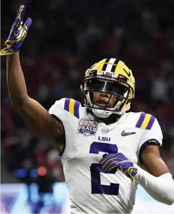  ?? AP FILE ?? ‘PERFECT PATRIOT’: LSU’s Justin Jefferson is just one of a loaded wideout class in April’s NFL Draft.
