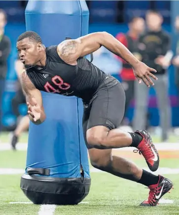  ?? DARRON CUMMINGS/AP ?? Georgia defensive lineman Travon Walker could end up as the No. 1 overall pick in this week’s NFL draft.