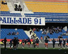  ??  ?? Les footballeu­rs du MHSC ont déçu leurs supporters, cette saison encore.