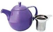  ?? GOOD LIFE TEA ?? Good Life Tea’s Round Ceramic Teapot with a Loose Tea Infuser comes in fun colors like mandarin, lime, turquoise, purple and blue.