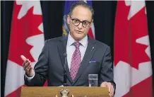  ?? DAVID BLOOM/FILES ?? Alberta Finance Minister Joe Ceci said returning to a flat tax would cost the provincial treasury $851 million annually.