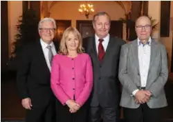  ?? FOTO: BKK/STURE NEPSTAD ?? 50 ÅR I BKK: 50-årsjubilan­ter i 2018. Fra venstre Arvid Handal Larsen, konsernsje­f Jannicke Hilland, Rolf Kristoffer Herø og Gjert-Rune Daae