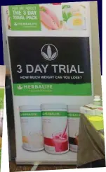  ??  ?? Targeting customers: Forever Living and Herbalife (inset) stalls at Barclays branches