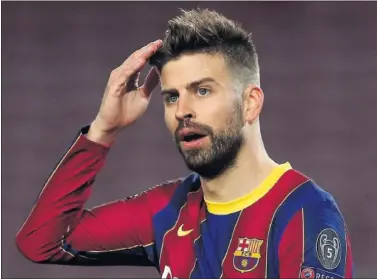  ??  ?? Gerard Piqué, durante el partido del pasado martes ante el PSG.