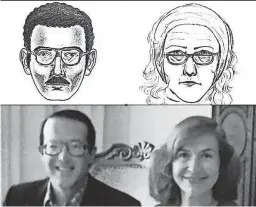  ?? UNIVERSITY OF ARIZONA AND RON ROSEMAN ?? The composite sketch police released in 1985, and Jerry and Rita Alter on Thanksgivi­ng Day in Tucson that year.