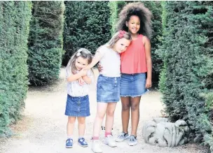  ??  ?? Aoife, Bria and Niamh enjoy the maze at Chatsworth