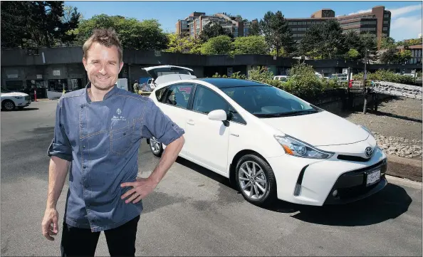  ?? PHOTOS: ARLEN REDEKOP/PNG ?? Ned Bell, head chef at Four Seasons, bought a Toyota Prius as part of his commitment to sustainabl­e living.