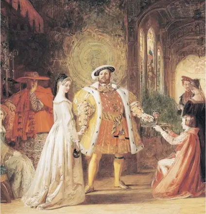  ??  ?? Pintura de 1835 del primer encuentro de Enrique VIII con Ana Bolena.
