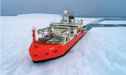  ?? Photograph: AP ?? The Antarctic icebreaker RSV Nuyina has not completed a scientific voyage since coming into service in 2021, instead being used for resupply missions, and has been plagued by technical problems.