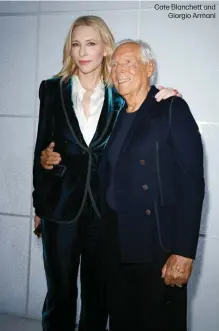  ?? ?? Cate Blanchett and Giorgio Armani