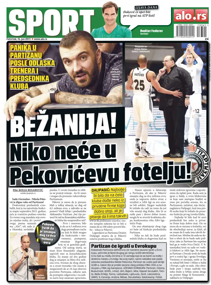  ??  ?? Dražen Dalipagić
Otišao posle dve sezone: Nikola Peković Raspada se ekipa: Hečer, Džikić i Veličković