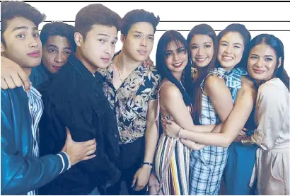  ??  ?? From left: Donny, Kiko, Jerome, Elmo, Devon Seron, Sophia Senoron, Kisses Delavin and Jane de Leon