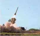  ?? IRANIAN ARMY VIA AP ?? A missile is launched during a military drill in southern Iran. The U.S. thinks a deal for Iran to sell missiles to Russia may be imminent.
