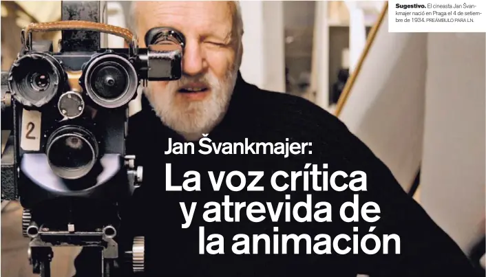  ?? PREÁMBULO PARA LN. ?? Sugestivo. El cineasta Jan Švankmajer nació en Praga el 4 de setiembre de 1934.