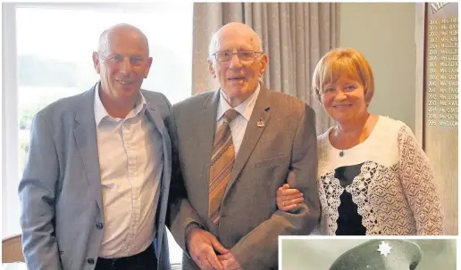  ??  ?? ●●Jack Hammond celebratin­g his 100th birthday with son, Chris, and daughter-in-law Mary and, right, pictured during his wartime service