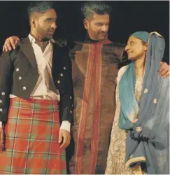  ??  ?? Taqi Nazeer, Paul Chaal and Mandy Bhari performed Nazeer’s play of modern-day arranged marriage with feeling and humour