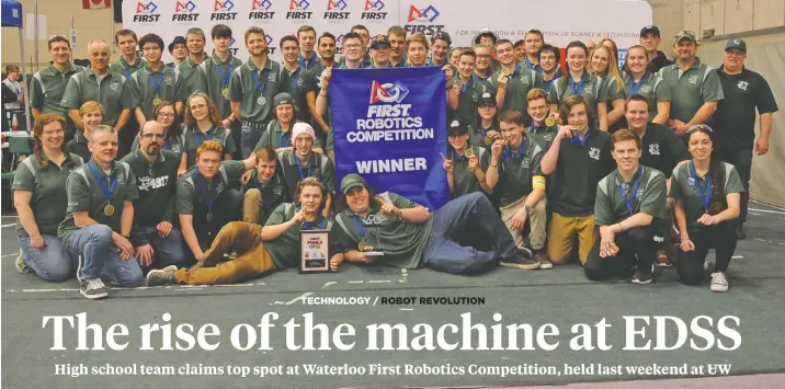  ?? [FAISAL ALI / THE OBSERVER] ?? The EDSS team emerged victorious over the weekend at this year’s Waterloo First Robotics Competitio­n, heading off to North Bay next.