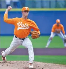  ?? TENNESSEE ATHLETICS PHOTO ?? In 12 starts this season for top-ranked Tennessee, freshman pitcher Drew Beam has compiled an 8-0 record and a 2.15 earned run average.