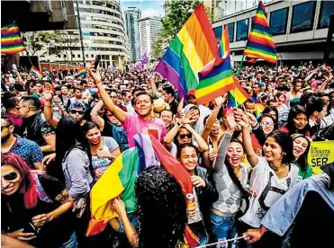  ?? Cortesía caribe afirmativo ?? Participan­tes en la marcha del Día del Orgullo Gay realizada en Barranquil­la en 2019