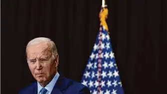  ?? Stephanie Scarbrough/Associated Press ?? “The proof that this is working and worth pursuing further is in every smile and every grateful tear we see on the faces of those families,” President Joe Biden said Sunday.