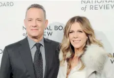 ??  ?? ‘Someone is claiming that I am appearing at an event in Athens which is not and has never been true,’ Tom Hanks tweeted. His wife, Rita Wilson, also denied the reports.